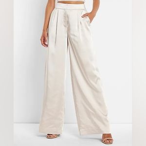 EXPRESS: High Waisted Satin Wide Leg Trousers